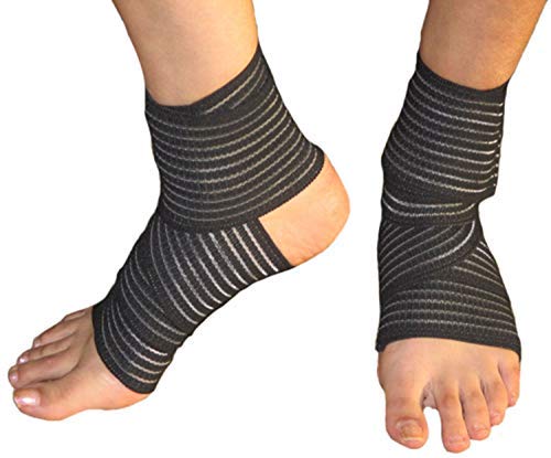 TIMA Elastic Knee Compression Bandage Wraps | Support for Ankle, Knee, Elbow Pain Relief, Sports & Workout | Can Be Used For Squats and Powerlifting | Pack of 2,(Black) - Image 4