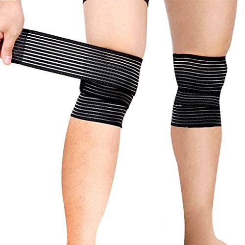 TIMA Elastic Knee Compression Bandage Wraps | Support for Ankle, Knee, Elbow Pain Relief, Sports & Workout | Can Be Used For Squats and Powerlifting | Pack of 2,(Black) - Image 5