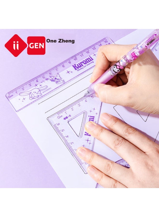One Is Yizheng Ruler Set, Drawing Set, High-quality Sanrio Multifunctional Drawing Set, 15cm Transparent Ruler Set, Thick And Durable For Elementary School Students, Big Ears Dog 2676 - Image 3