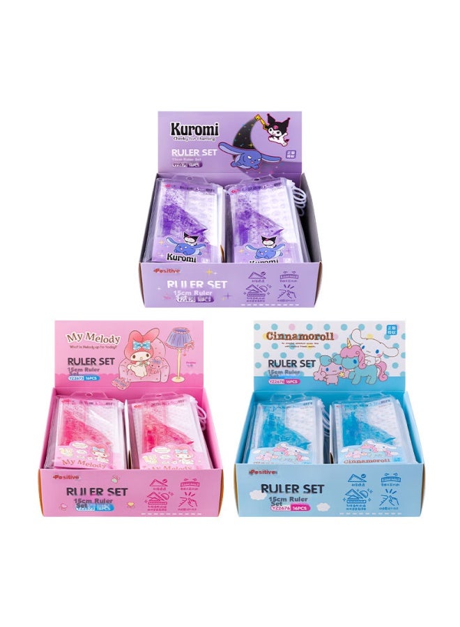 One Is Yizheng Ruler Set, Drawing Set, High-quality Sanrio Multifunctional Drawing Set, 15cm Transparent Ruler Set, Thick And Durable For Elementary School Students, Big Ears Dog 2676 - Image 4