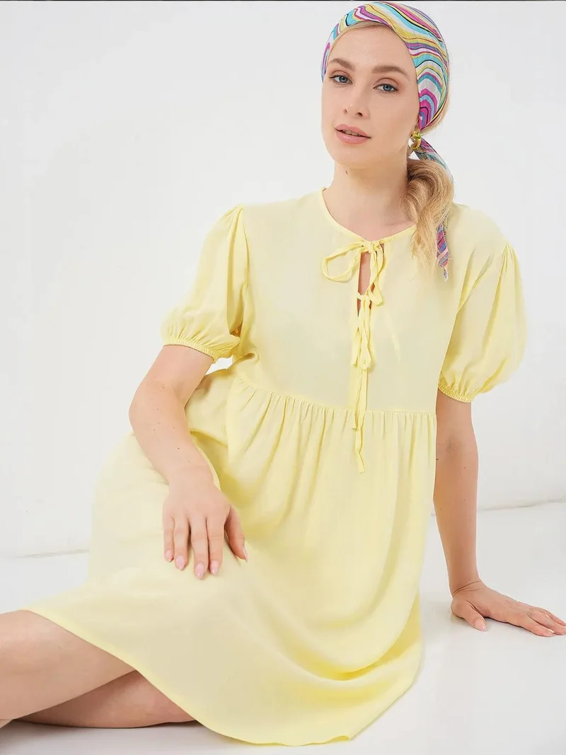 بيغ دارت فستان ميدي  بياقة بفيونكة