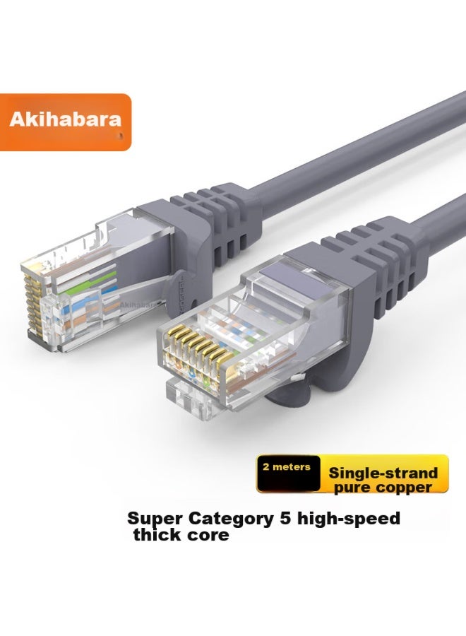 CHOSEAL Akihabara Cat5e High-speed 100mbps Ethernet Cable, Home And Construction Computer Broadband Connection Patch Cord Finished Network Cable, Gray 2 Meters, Qs5401at2 - Image 1