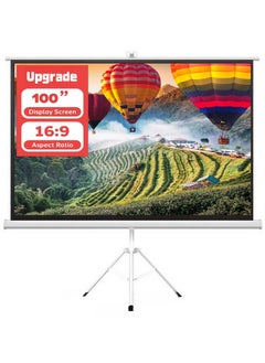 ايتي لايف شاشة بروجكتر 4K محمولة مقاس 100 بوصة 16:9 مع حامل ثلاثي القوائم - شاشة عرض بروجكتر مصنوعة من مادة الألياف الزجاجية البيضاء، للاستخدام في الأماكن الخارجية والداخلية  - Image 1