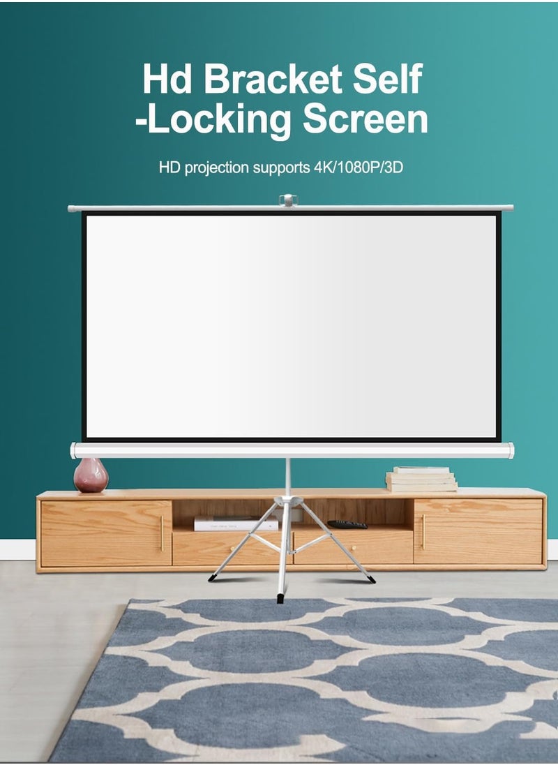 ET-LIFE 100 Inch 16:9 Portable 4K Projector Screen with Tripod Stand - White Fiberglass Projector Screen for Outdoor and Indoor Use  - Image 2