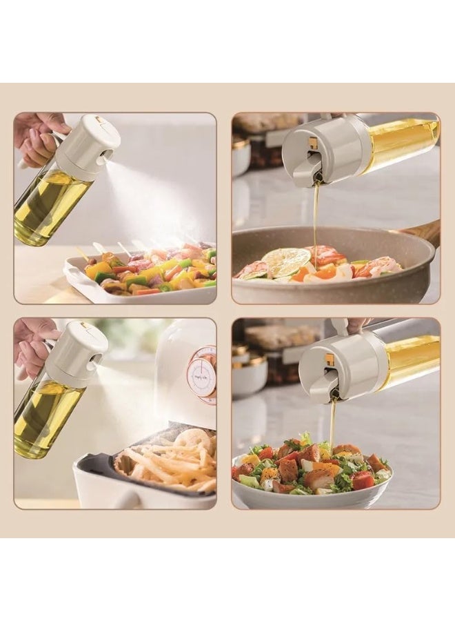 DUNISO 2 in 1 Oil Dispenser Bottle for Kitchen, Oil Spray Bottle, Automatic Cap Dispenser and Olive Oil Sprayer, Leak proof，for Air Fryer, Cooking, Frying, Salad, BBQ, Baking, Grill，550ml - Image 3