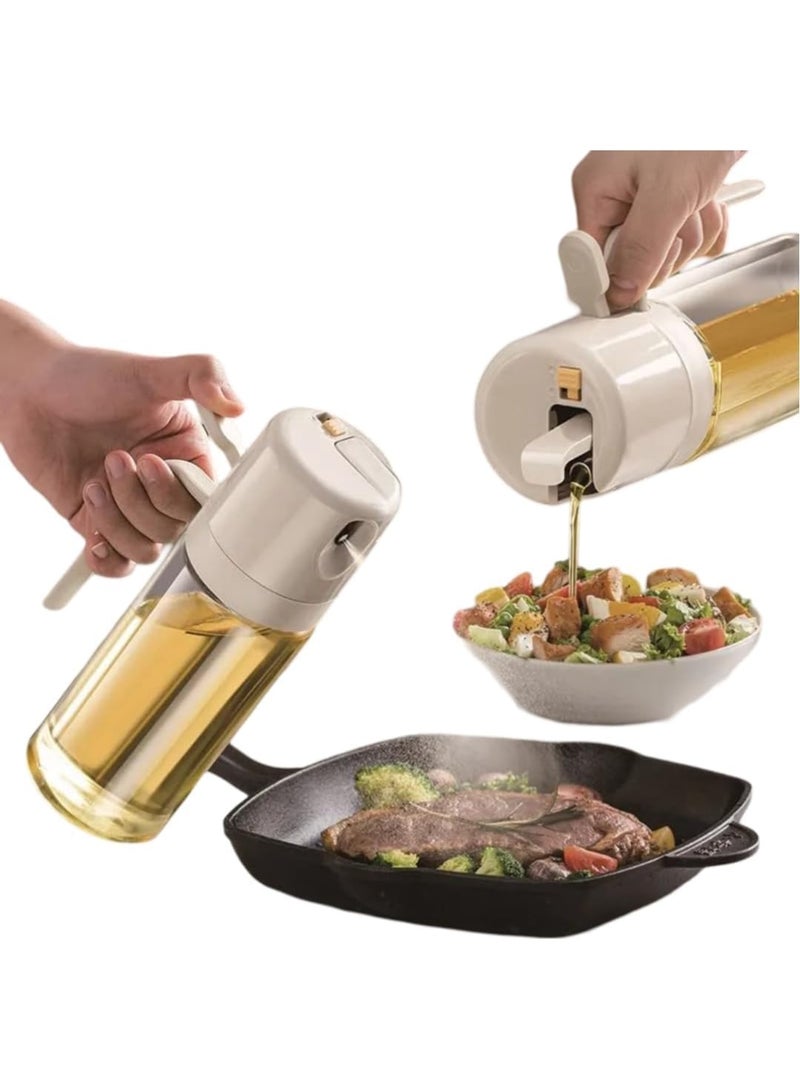 DUNISO 2 in 1 Oil Dispenser Bottle for Kitchen, Oil Spray Bottle, Automatic Cap Dispenser and Olive Oil Sprayer, Leak proof，for Air Fryer, Cooking, Frying, Salad, BBQ, Baking, Grill，550ml - Image 2