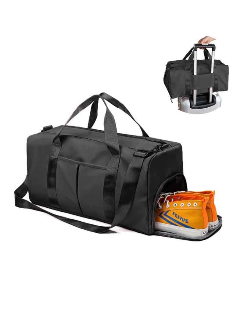  CityRiya-Long اللياقة البدنية حقيبة الرطب والجاف منفصلة ، للماء حقيبة رياضية ، أحذية مع طبقات ، مناسبة للرياضة ، واليوغا ، والسفر ، واللياقة البدنية ، في عطلة نهاية الأسبوع بين عشية وضحاها ، حزام الكتف ( أسود ) - Image 1