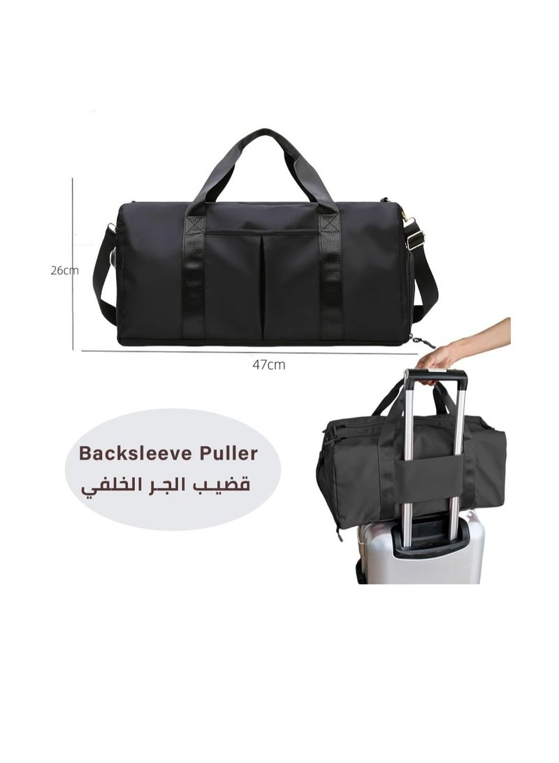  CityRiya-Long اللياقة البدنية حقيبة الرطب والجاف منفصلة ، للماء حقيبة رياضية ، أحذية مع طبقات ، مناسبة للرياضة ، واليوغا ، والسفر ، واللياقة البدنية ، في عطلة نهاية الأسبوع بين عشية وضحاها ، حزام الكتف ( أسود ) - Image 2