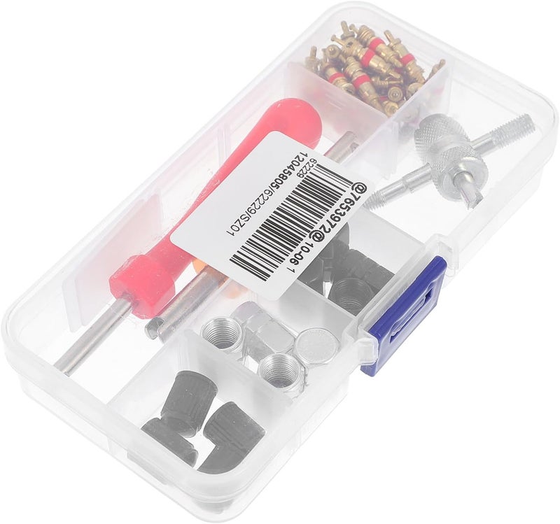 Luxshiny Tire Valve Core Tool Kit with Mounting Wrench 16pcs Set for Car Motorcycle and Bicycle Tire Repair - Image 1