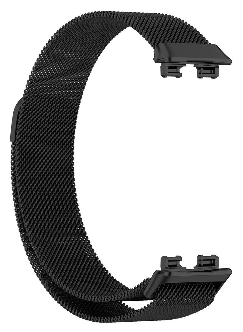 يوك سوار معصم مغناطيسي معدني من الفولاذ المقاوم للصدأ لساعة هواوي باند 8/9/10 الذكية، لون أسود - Image 2