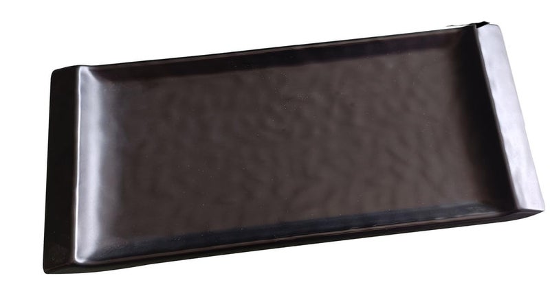 PAUL SONS Hospitality Serving Dinnerware Melamine Rectangle Shape Serving Dish/Snack Platter Black 12"x 5.5" (Pack of 2Pc) - Image 1
