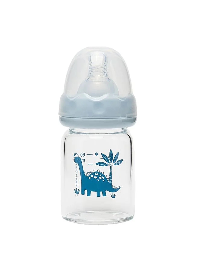 Babies & More Babies & More Baby Blue Regular Neck Glass Feeding Bottle 60ml