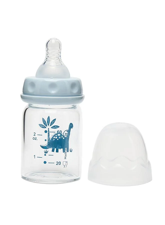 Babies & More Babies & More Baby Blue Regular Neck Glass Feeding Bottle 60ml