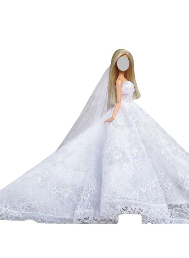 Bridal Doll Clothes Wedding Dress for 11.5inch Girl Doll Outfits Party Princess Gown 1/6 Dolls Accessories (Style I)