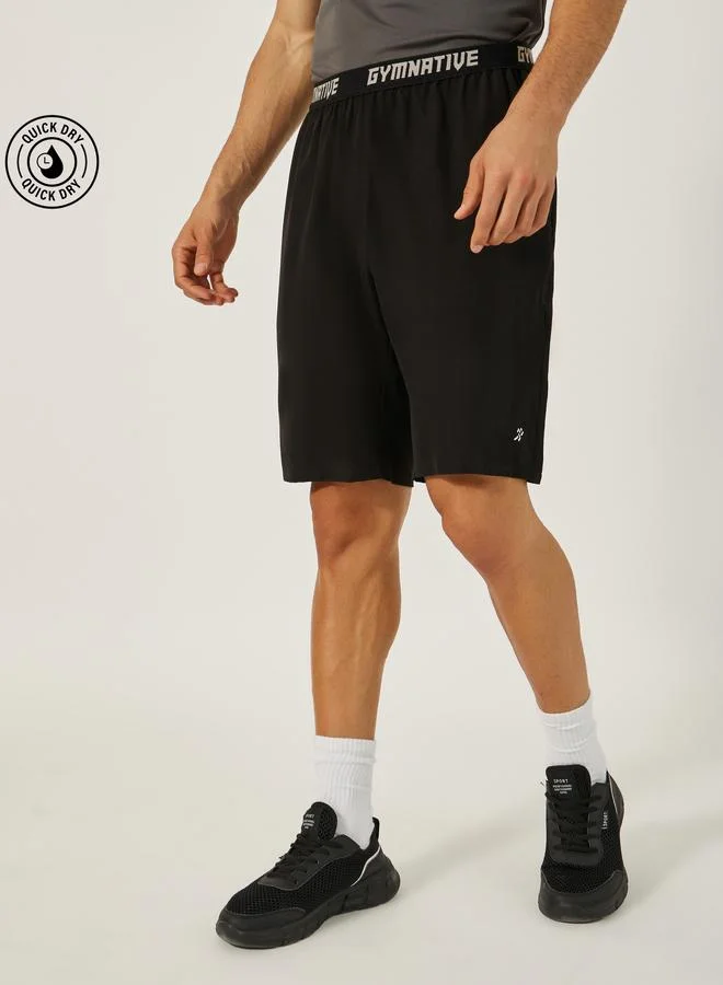 ستايلي اكتيف شورت بخصر مطبوع وجيب بسحاب