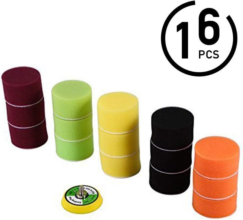 comfrt 16 Pcs 2" Waxing Buffing Polishing Pads Car Clearing Tools+ M6 Drill Adapter for Car Beauty Remove Dirty 2 Inch Buffing Pad - Image 2