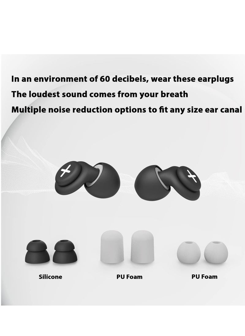 Y&D - Noise Reduction Ear Plugs-40 dB Cancelling Reusable Hearing Protection in Flexible Silicone for Sleeping, Traveling, Concerts, Work & Swimming,3 Wearing Styles, Black - Image 1
