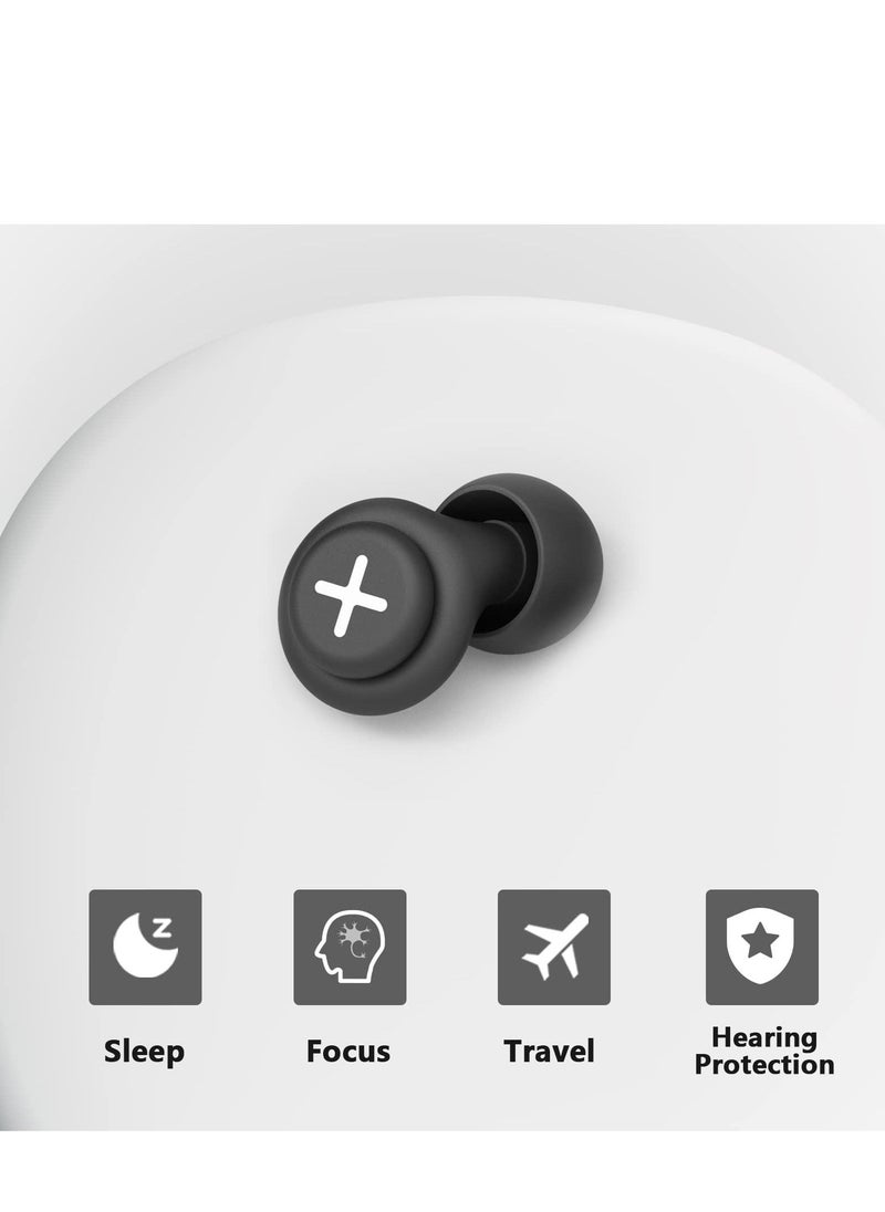 Y&D - Noise Reduction Ear Plugs-40 dB Cancelling Reusable Hearing Protection in Flexible Silicone for Sleeping, Traveling, Concerts, Work & Swimming,3 Wearing Styles, Black - Image 1