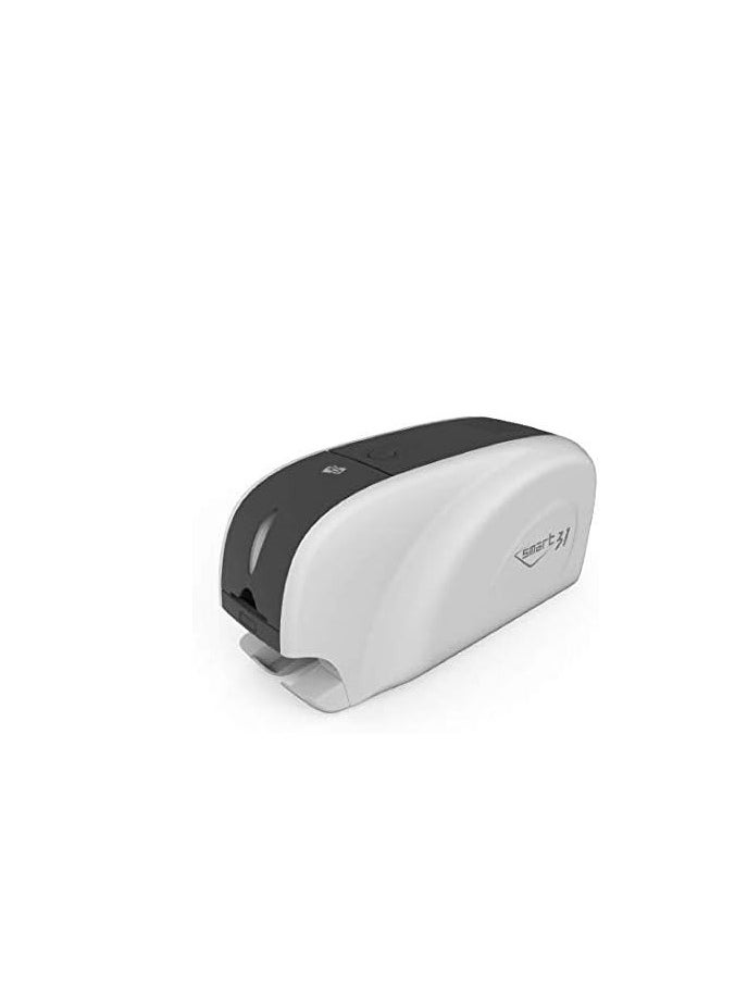 Smart - IDP SMART-31S ID Card Simplex Printer Kit with PC Only Software, 250 Print YMCKO Color Ribbon, and 100 PVC Plastic Cards - Image 1