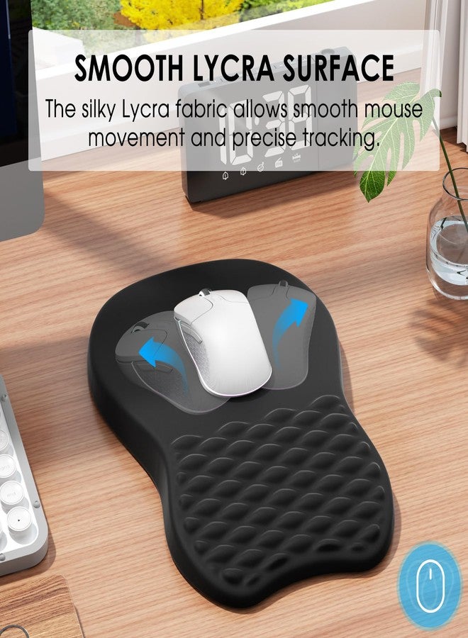 MROCO Ergonomic Mouse Pad with Wrist Support, Wrist Rest Mousepads for Carpal Tunnel Pain Relief, Memory Foam Pad with Massage Bulge and Non-Slip Base for Office, Home, Black - Image 4