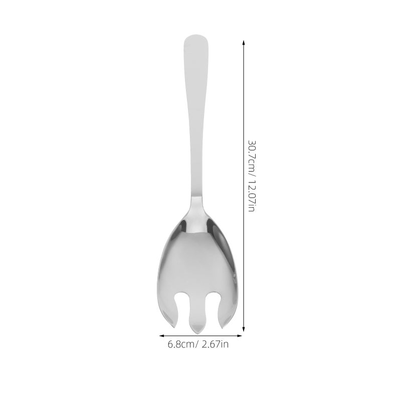 2pcs Stainless Steel Salad Serving Set Salad Fork and Spoon Salad Fork Salad Mixing Dinner Spoon Kitchen Cooking Utensil for Food - Image 3