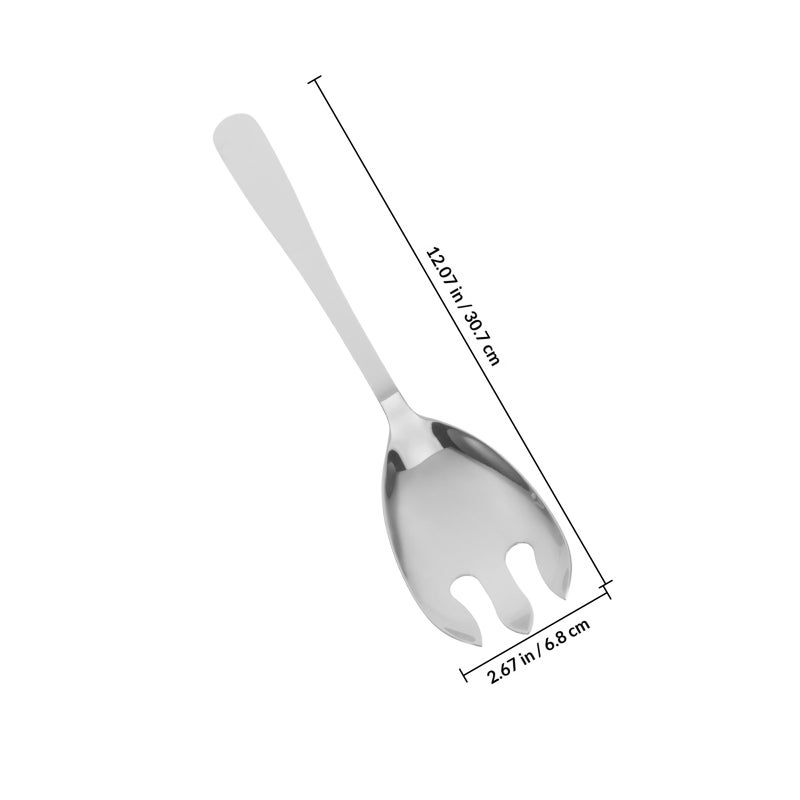 2pcs Stainless Steel Salad Serving Set Salad Fork and Spoon Salad Fork Salad Mixing Dinner Spoon Kitchen Cooking Utensil for Food - Image 2