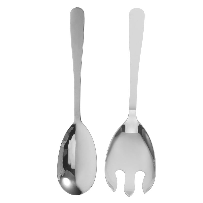 2pcs Stainless Steel Salad Serving Set Salad Fork and Spoon Salad Fork Salad Mixing Dinner Spoon Kitchen Cooking Utensil for Food - Image 1