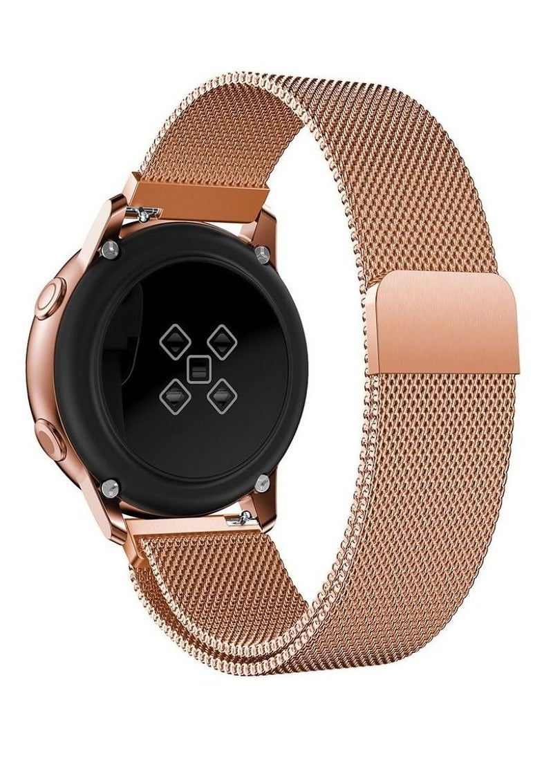 CATANES - Samsung Galaxy Watch Active / Active 2 / Galaxy Watch 4 / Watch 4 Classic Milanese Stainless Steel Band 20mm Replacement Strap Rose Gold - Image 1