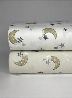 RISHAHOME 3-Piece Printed Cotton Bedsheet Set - 180 TC Queen Size (240x254 cm) 1 Bedsheet + 2 Pillow Covers (50x75 cm), Star Dust Design, Multicolour - Premium Quality  - Image 1