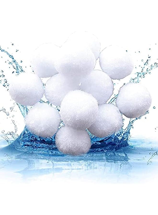 Aufell Pool Filter Balls,Filter Sand Media Fiber Clear,Sand Filter Sand for Aquarium Environmental Protection Filter Ball Instead of Sand (1.5lb Filter Balls is Equivalent to 50lb Filter Sand) - Image 2