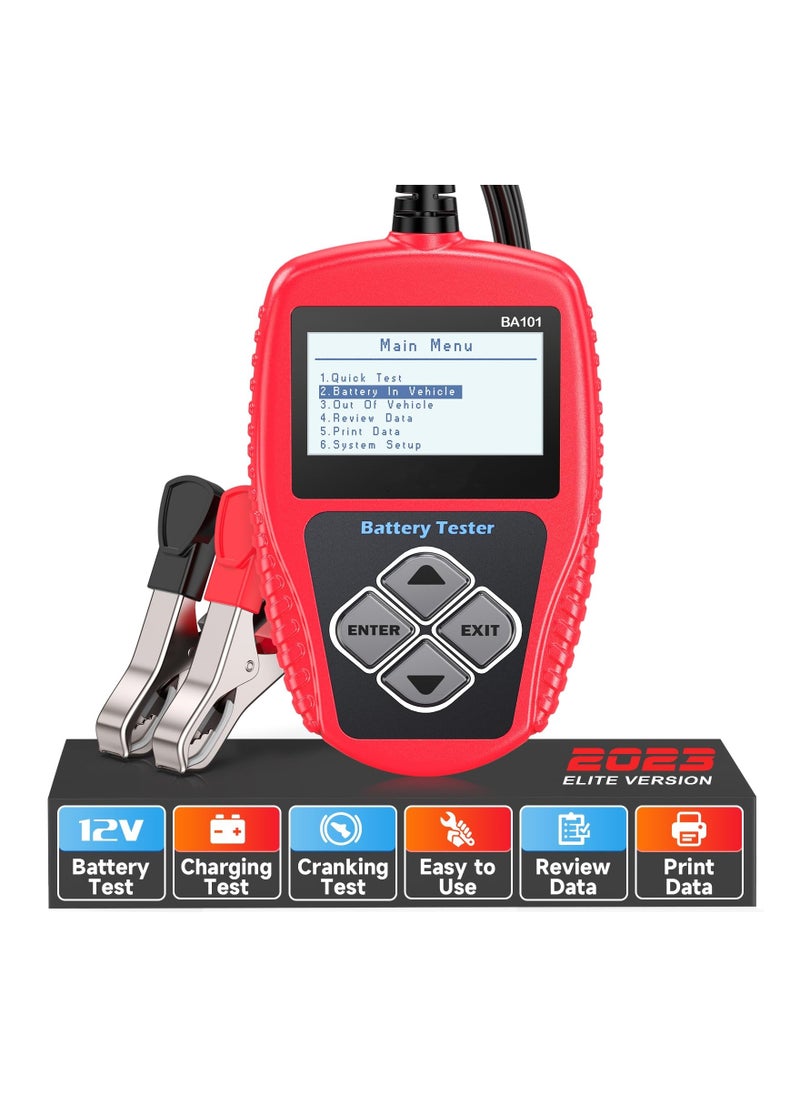 SYOSI 12V Car Battery Tester Digital Tool, Automotive Battery and Alternator Diagnostic 100-2000 CCA Car Battery Load Capacity Tester Digital Battery Tester for Motorcycle, Truck, Boat, Marine & More  - Image 1