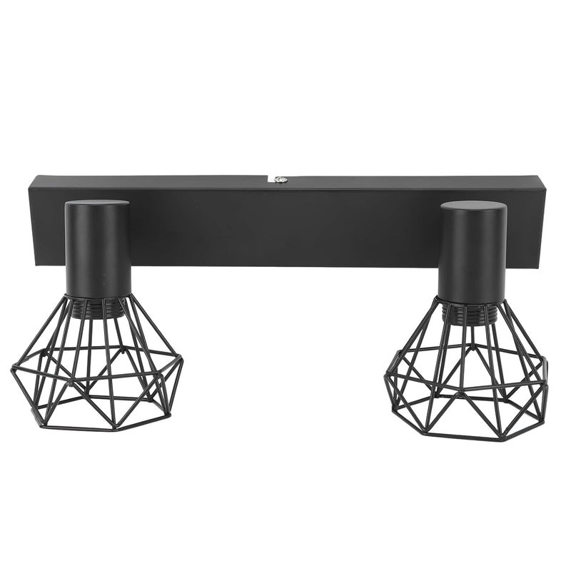 Trendy economical quality Ceiling Track Light Fixture, Vintage Cage Wall Ceiling Mount Lamp with Dimmer Switch for Kitchen Living Room Bedroom Rotatable Adjustable Head, Hardwired Installation - Image 1