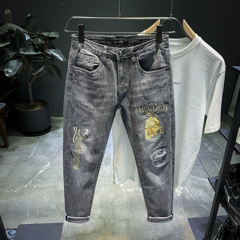 Unisex Classic Denim Jeans Loose Fit Daily Outdoor Wear - Image 1