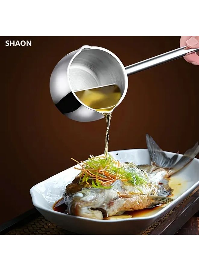 Premium Stainless Steel Mini Pot with Long Handle 1pc for Heating and Pouring Oil Milk Home Outdoor Use - Image 2