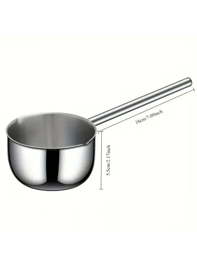 Premium Stainless Steel Mini Pot with Long Handle 1pc for Heating and Pouring Oil Milk Home Outdoor Use - Image 3