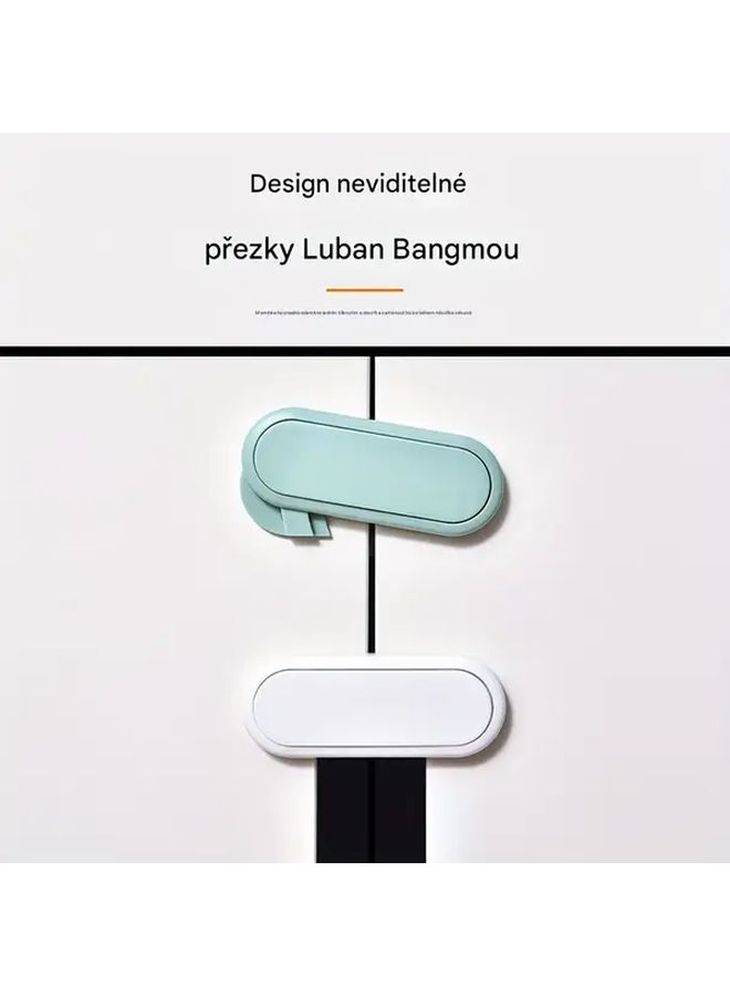 European North Green Dual Lock Cabinet Lock Heavy Duty Keyless Safety Lock with Two Button Mechanism for Wardrobes Doors Cabinets Easy Install Childproofing Device - Image 1
