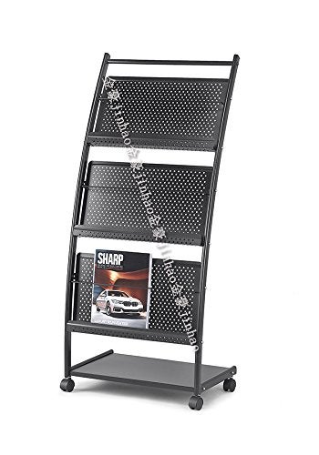 ABAJ A4 Metal Catalogue StandMagazine Stand Portable Brochure Stand Leaflet Stand Literature Rack Folding Magazine HolderFloor Standing Magazine Holder Rack Display Stand for Office 1602 - Image 1