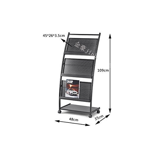 ABAJ A4 Metal Catalogue StandMagazine Stand Portable Brochure Stand Leaflet Stand Literature Rack Folding Magazine HolderFloor Standing Magazine Holder Rack Display Stand for Office 1602 - Image 2