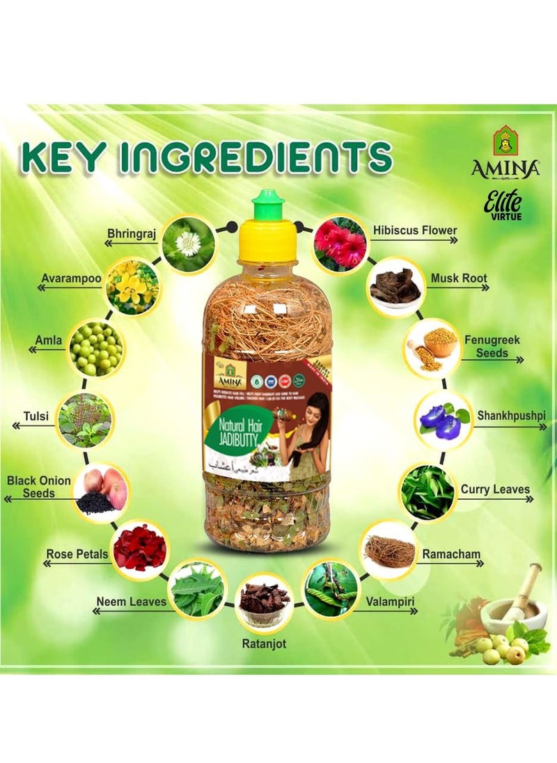 Amina - Jadibutti Ayurvedic Hair Growth Oil Organic With Natural Herbs 500 ml Capacity - Image 1