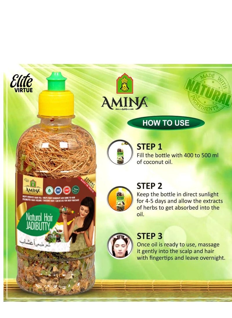Amina - Jadibutti Ayurvedic Hair Growth Oil Organic With Natural Herbs 500 ml Capacity - Image 1
