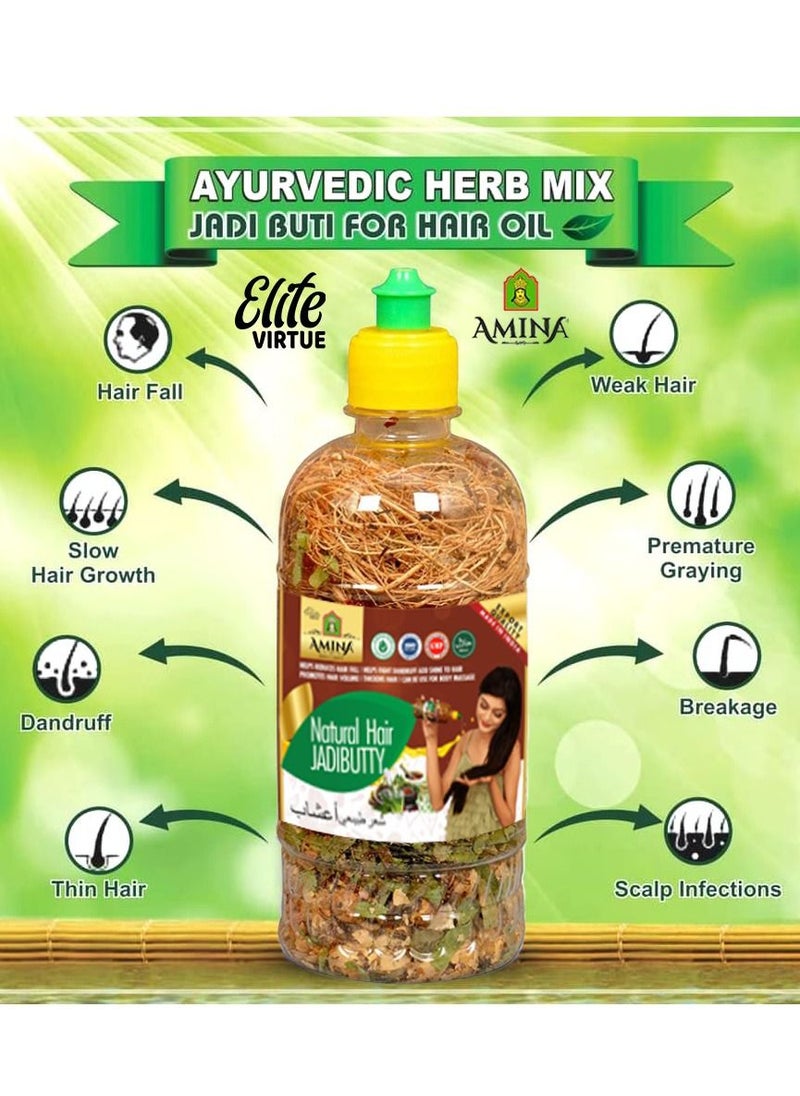 Amina - Jadibutti Ayurvedic Hair Growth Oil Organic With Natural Herbs 500 ml Capacity - Image 1