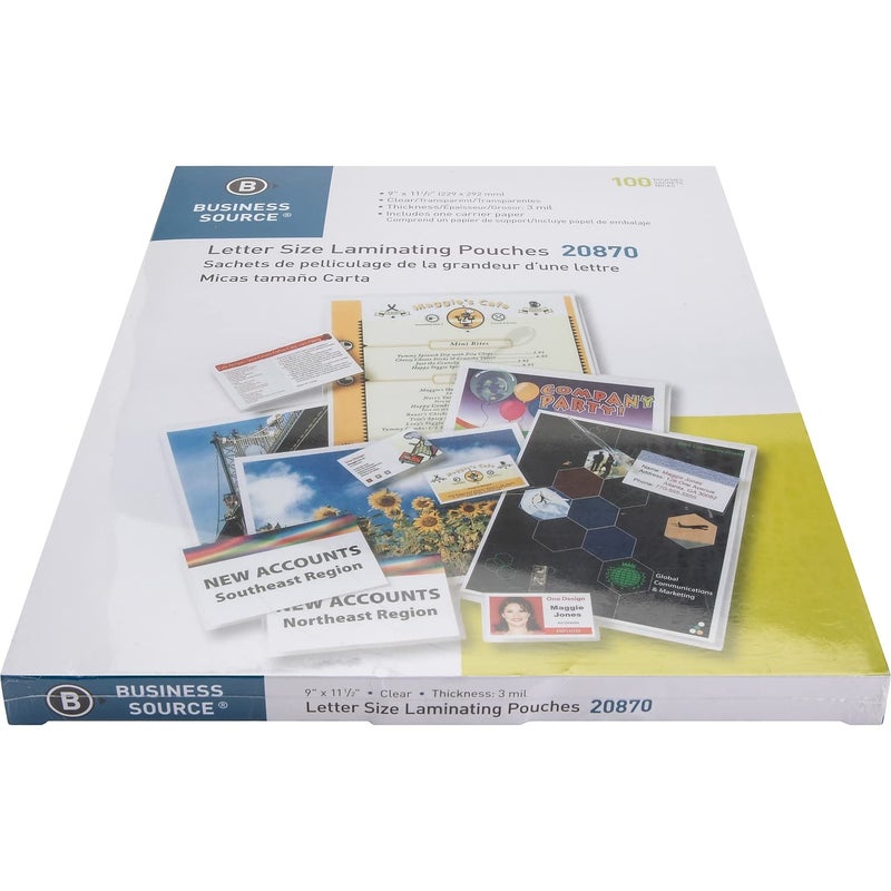 Business Source 3 ml Letter Size Laminating Pouches (20870) - Image 5