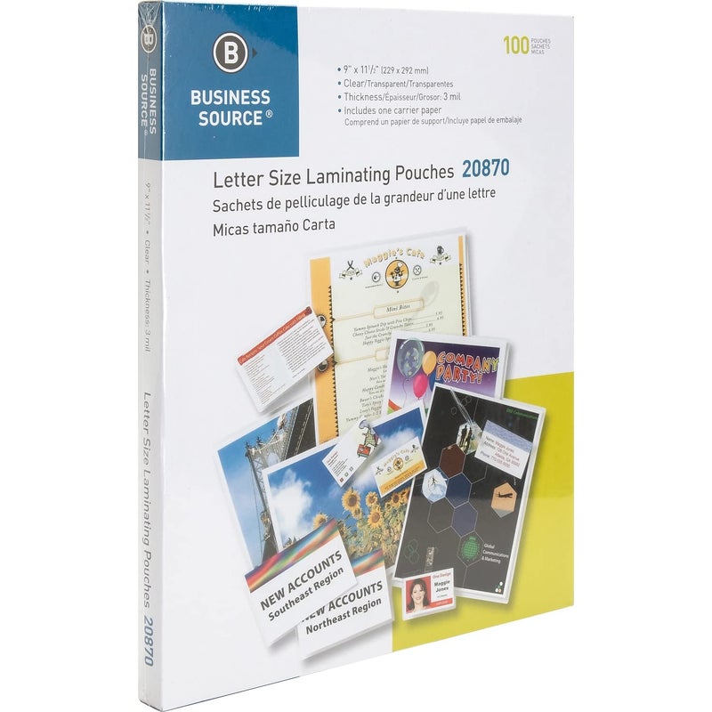 Business Source 3 ml Letter Size Laminating Pouches (20870) - Image 3