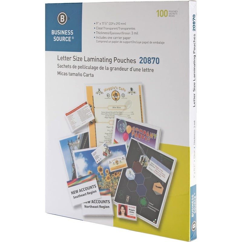 Business Source 3 ml Letter Size Laminating Pouches (20870) - Image 2