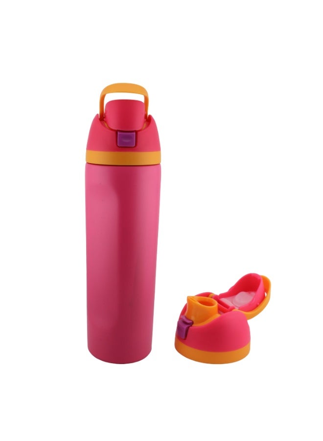 CRAVISTA 24oz Stainless Steel Water Bottle – Double Wall Vacuum Insulated Flask with Spout & Straw, BPA-Free, Leak-Proof Sports Water Bottle for Hot & Cold Drinks (Pink) - Image 2