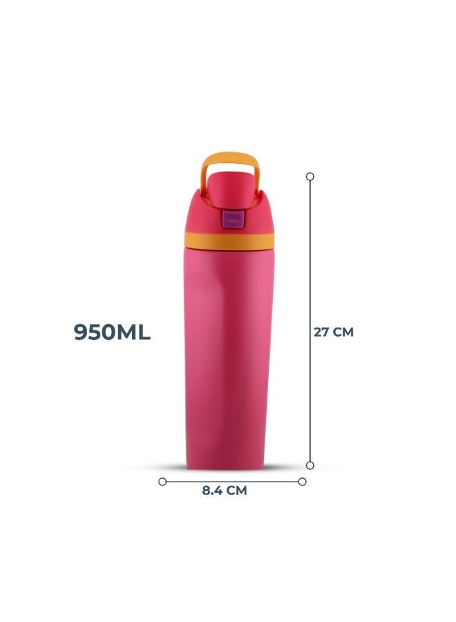 CRAVISTA 24oz Stainless Steel Water Bottle – Double Wall Vacuum Insulated Flask with Spout & Straw, BPA-Free, Leak-Proof Sports Water Bottle for Hot & Cold Drinks (Pink) - Image 5