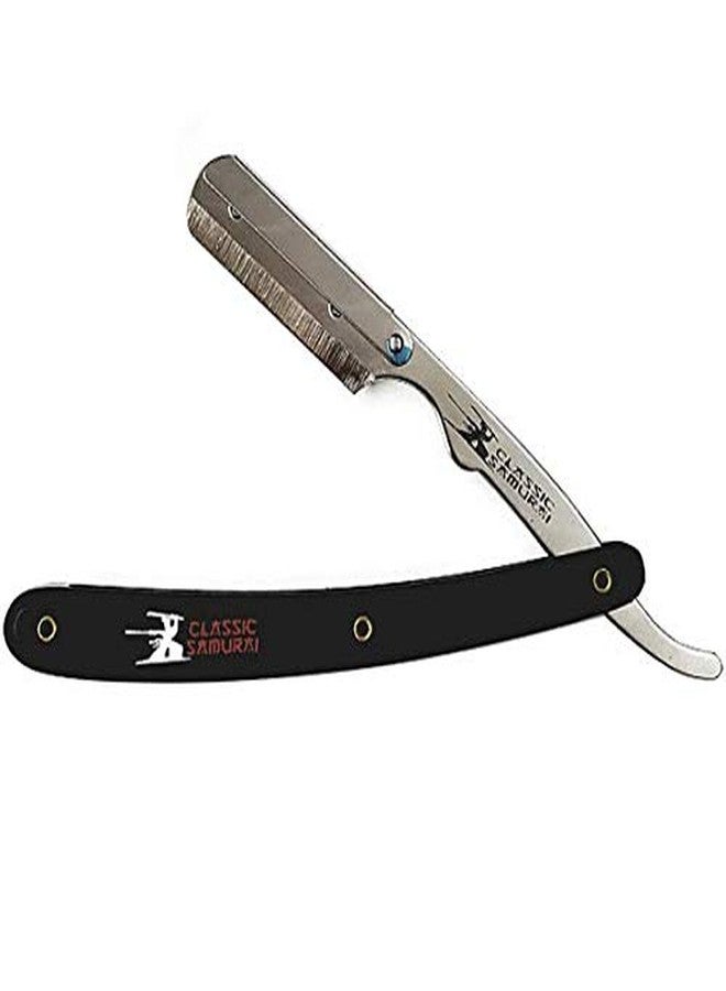 Classic Samurai Men's Shaving Set with Stainless Steel Professional Barber Straight Razor Shavette with 100 Single Razor Blades, Pure Badger Shaving Brush, Arko Stick Soap and Porcelain Mug - Image 2