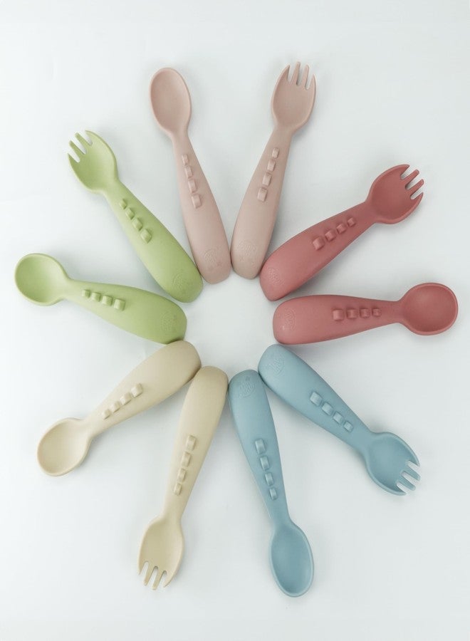 StarKiddo® Soft Silicone Spoon and Fork Set | Silicone Baby Cutlery| Baby Feeding Spoon and Fork| Training Feeding for Kids and Toddlers| BPA Free| Food Grade| Dishwasher Safe (Baby Pink) - Image 5