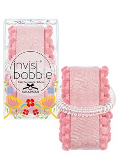 invisibobble Invisibobble Wrapstar Ami and Co Hairband I 2 in 1 Hair Bow Pink with Original Slim Hair Tie for Girls and Women Limited Collection Flores and Bloom  - Image 1