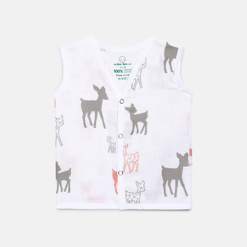 The Boo Boo Club Muslin Jhabla For Baby Extra Soft Organic Cotton Printed (Set Of 4). Gots Certified | 0-3 Months| Kids Summer Wear Set, Multicolor - Image 5